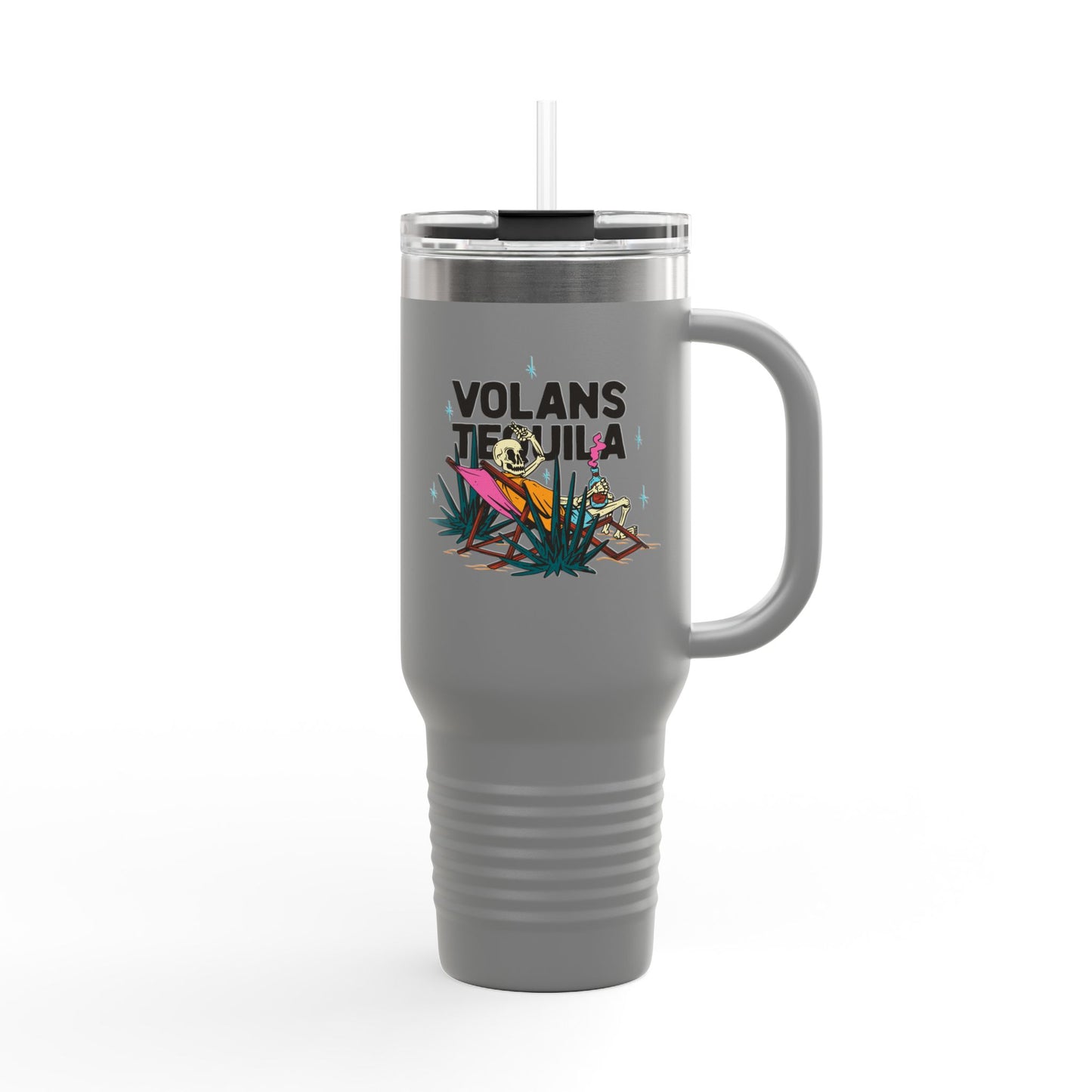 Insulated Travel Mug - Volans Tequila Design, 40oz Adventure Companion