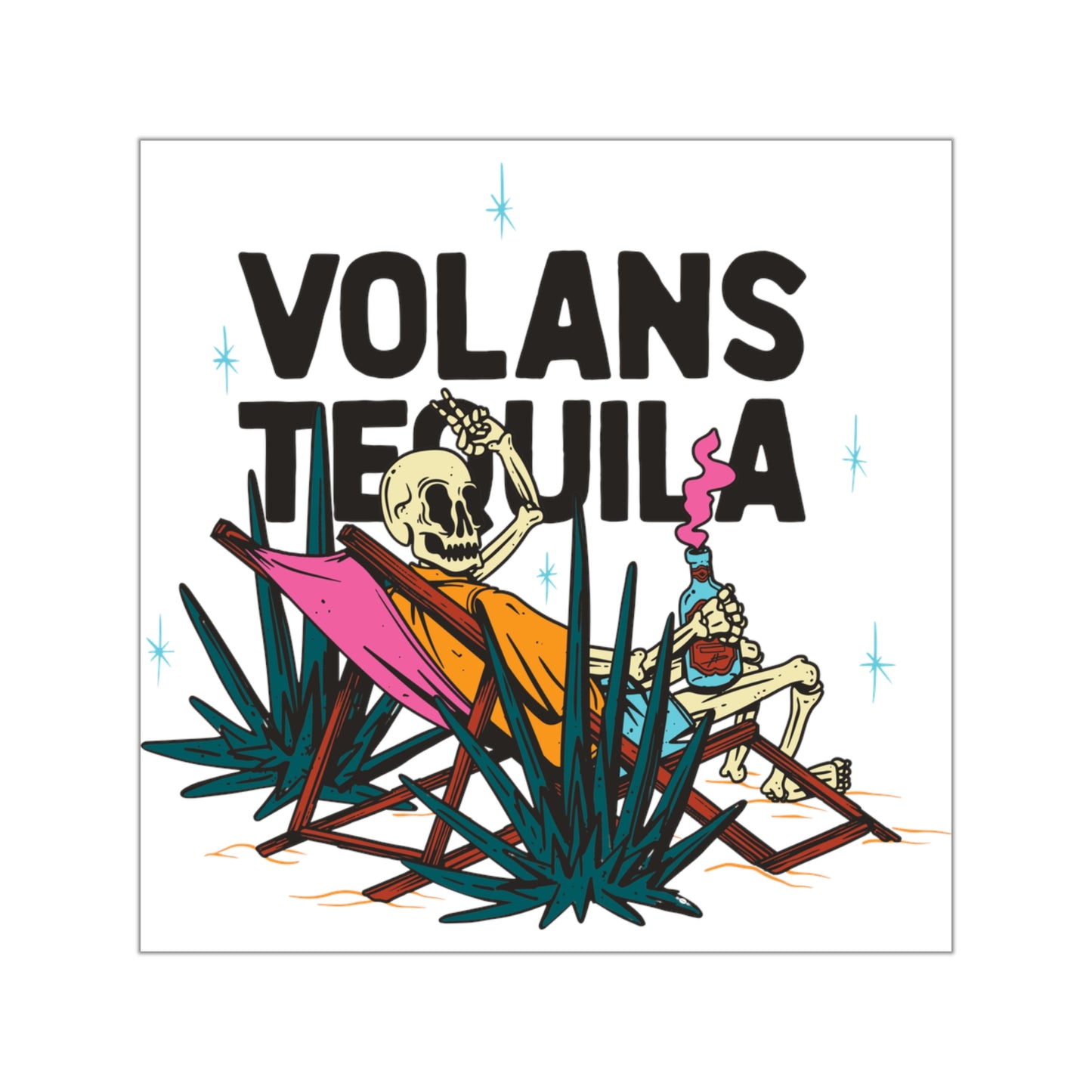 Vinyl Sticker - "Volans Tequila" Skeleton Beach Vibes