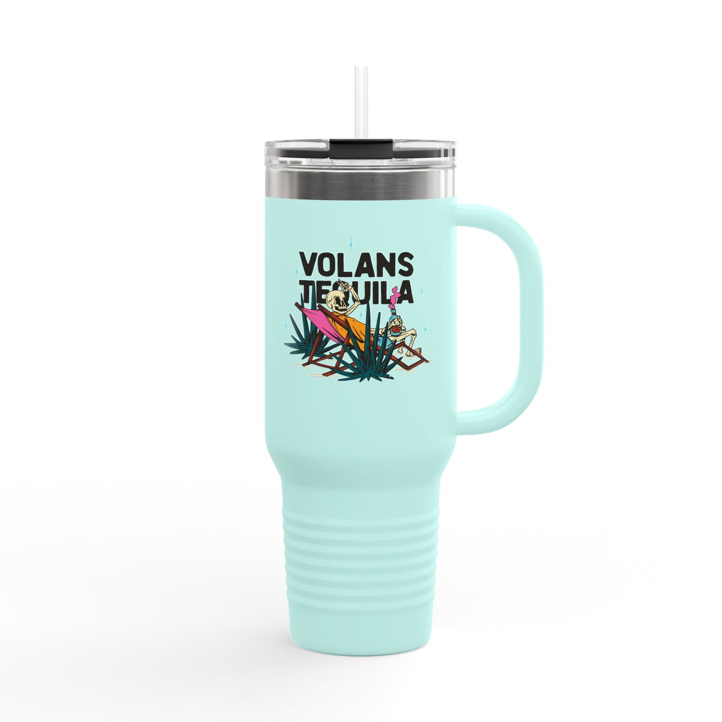 Insulated Travel Mug - Volans Tequila Design, 40oz Adventure Companion