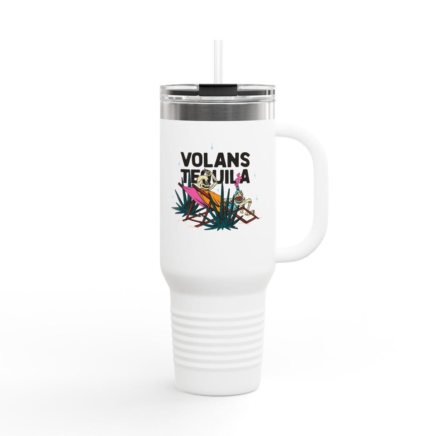 Insulated Travel Mug - Volans Tequila Design, 40oz Adventure Companion